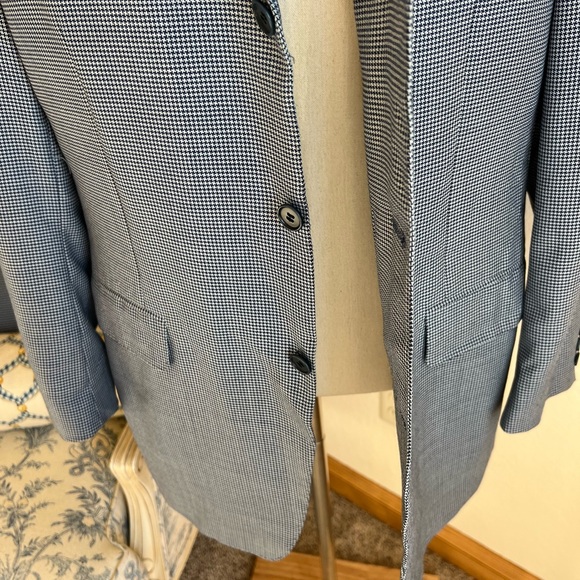 Canali Navy Check Blazer Size 50 Italian - Picture 7 of 7